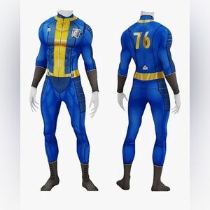 Fallout Men's Soldier 76 Cosplay Costume Zipper Jumpsuit, size Medium